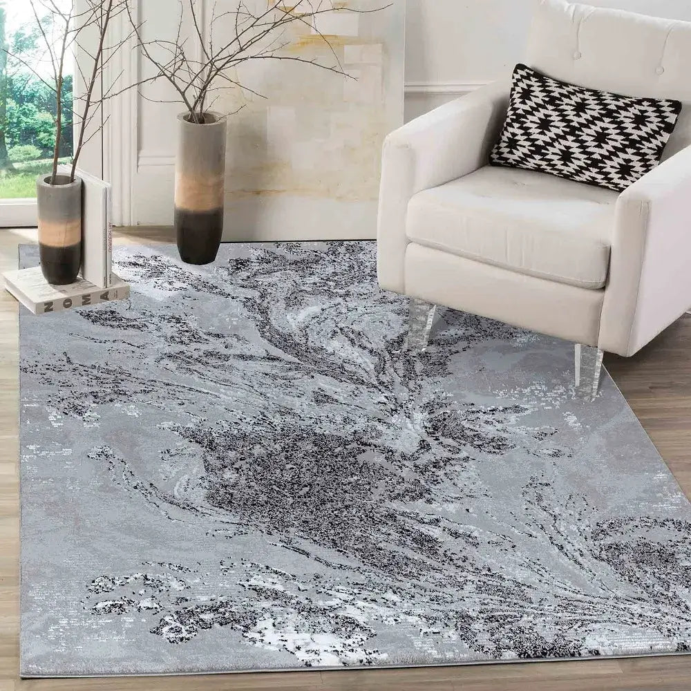 Serenity 268 Living Room Area Runner Rug Black