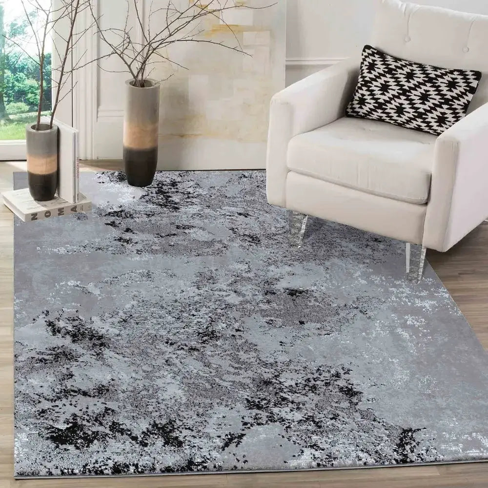 Serenity 271 Living Room Area Runner Rug Black