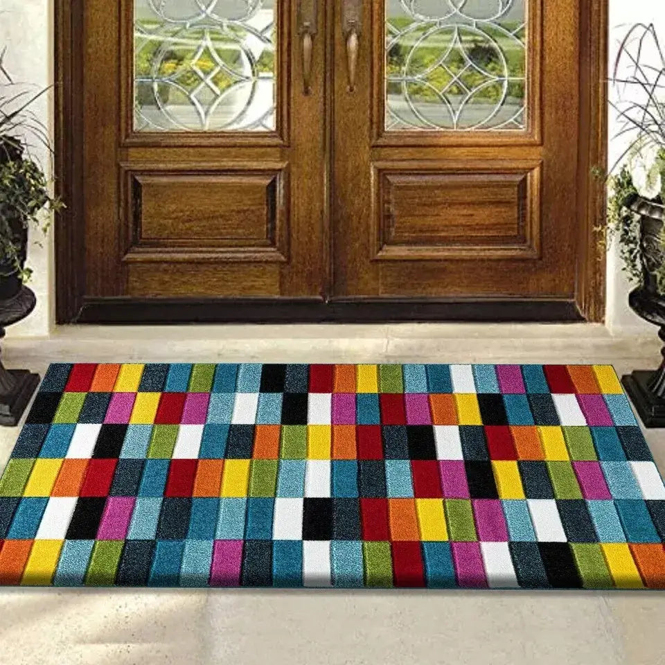 Colorful Area Runner Rugs Cube (Multi)