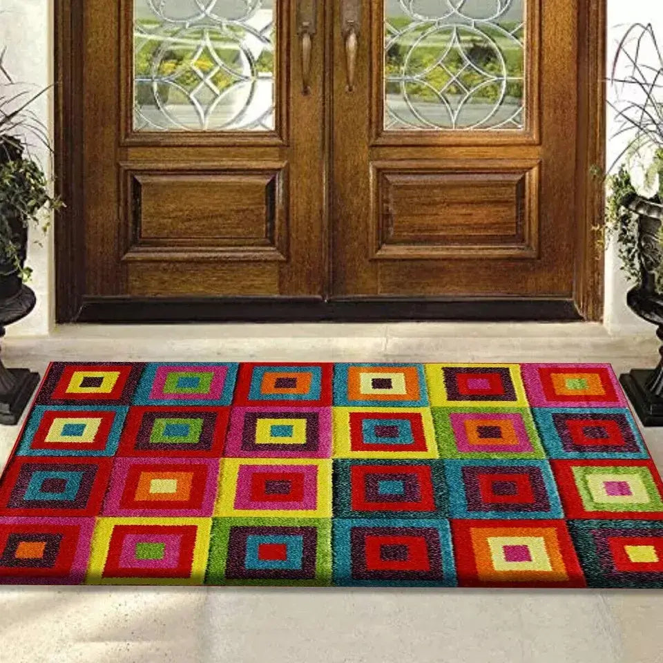 Colorful Area Runner Rugs Square Bright (Multi)