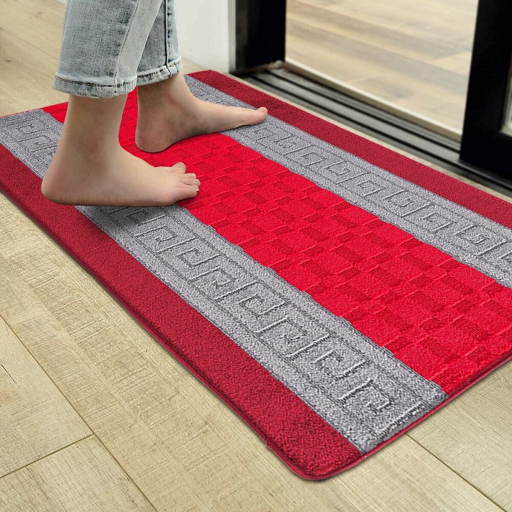 Indoor Outdoor Gel Backed Mats Red (GB58) Shaggy Rugs LTD