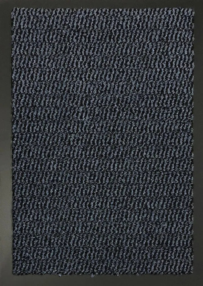 Detailed Textured View of a Rubber Edged Blue Doormat