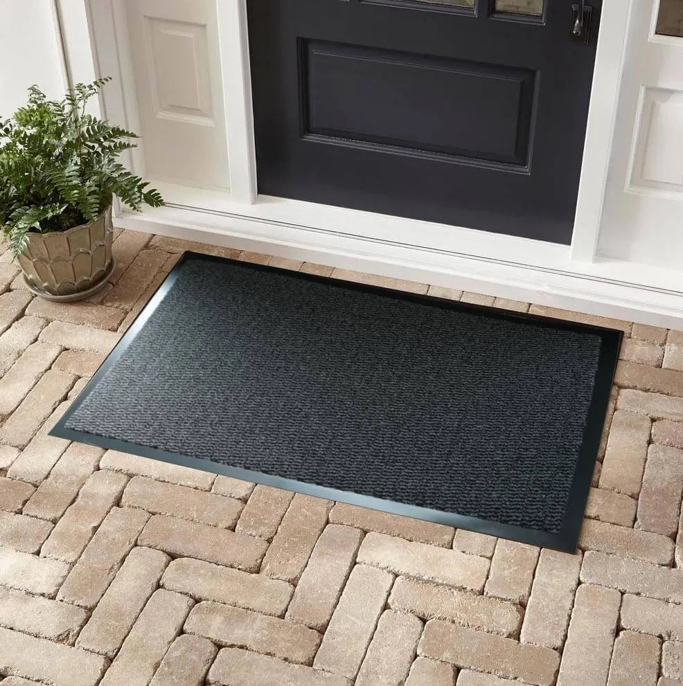 Modern Non-Slip Entrance Door Mat - Indoor/Outdoor Rubber Bottom Rectangle Rug