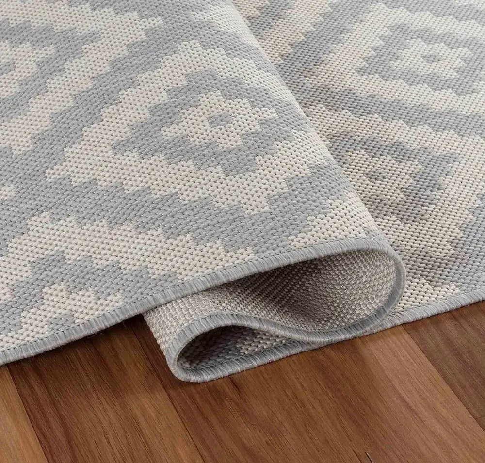 Sky Diamond Living Room Area Runner Rug Silver