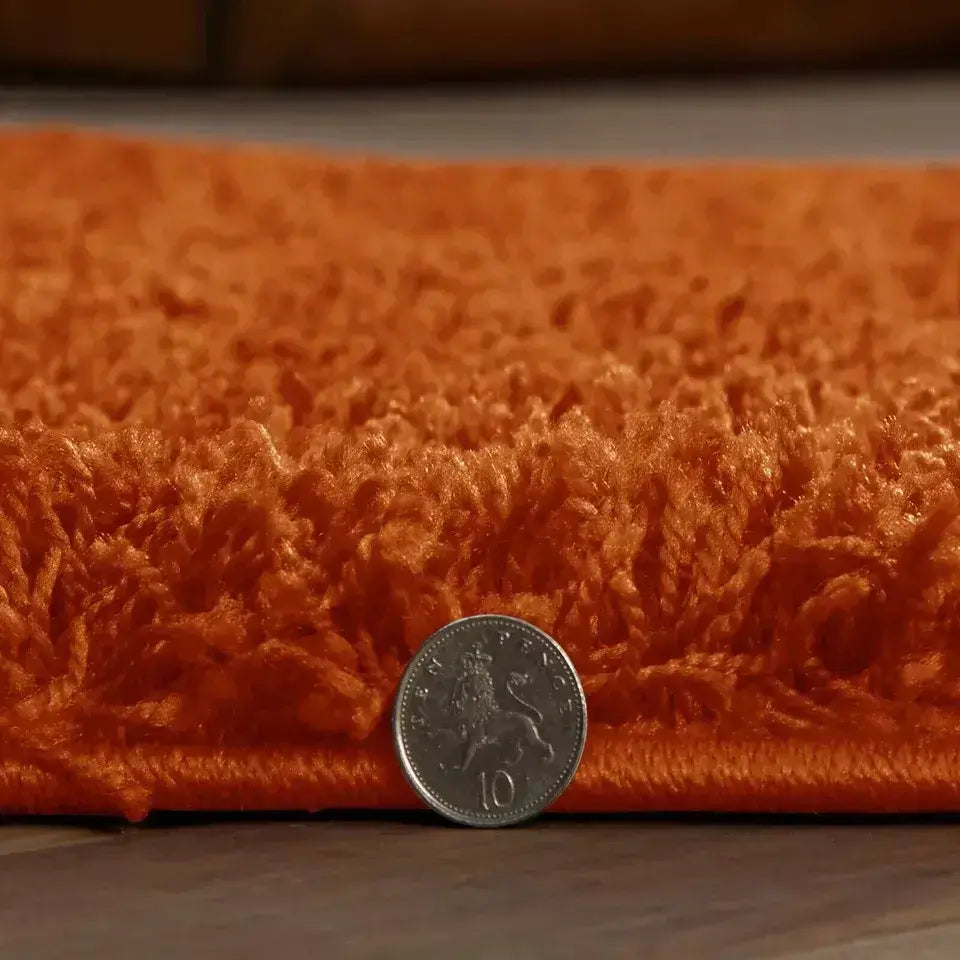 Orange Shaggy Rugs Thick Pile (V-63)