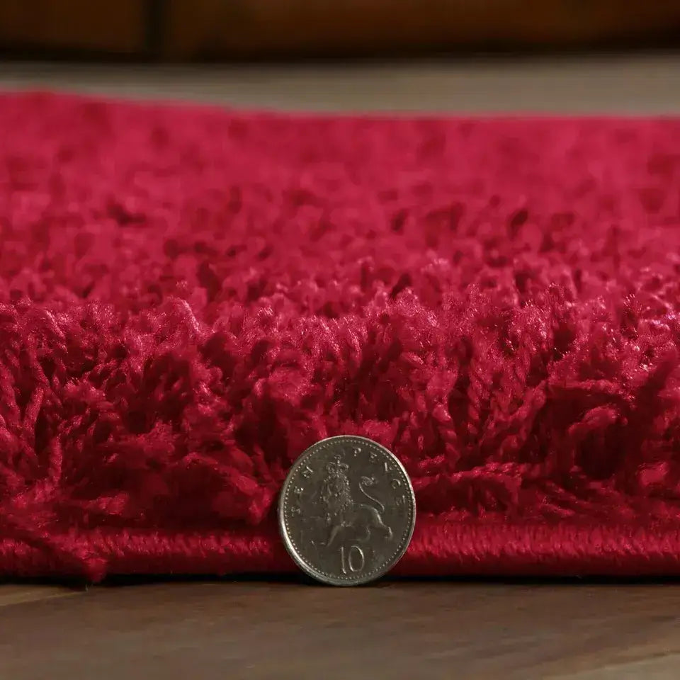 Red Shaggy Rugs Thick Pile (V-63)