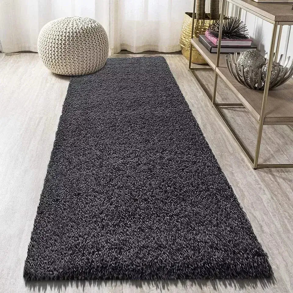 Dark Grey Shaggy Rugs Thick Pile (V-63)