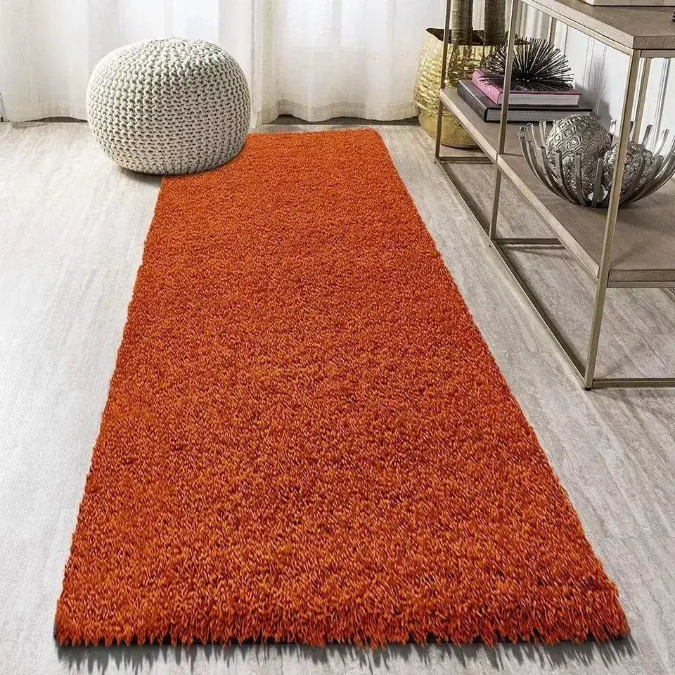 Orange Shaggy Rugs Thick Pile (V-63)