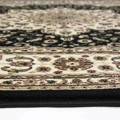 Vintage Traditional Runner Rugs Black (R-174)