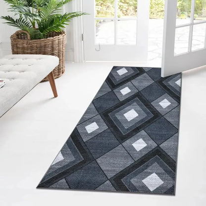 Outdoor Washable Grey Runner Rugs (ESTI)