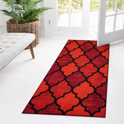 Washable Outdoor Runner Rugs Red (OURA)