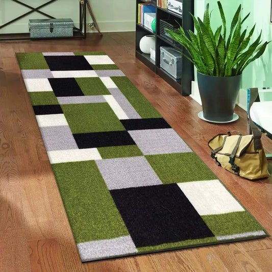 Stylish & Modern Runner Rugs Green Black (Kil)