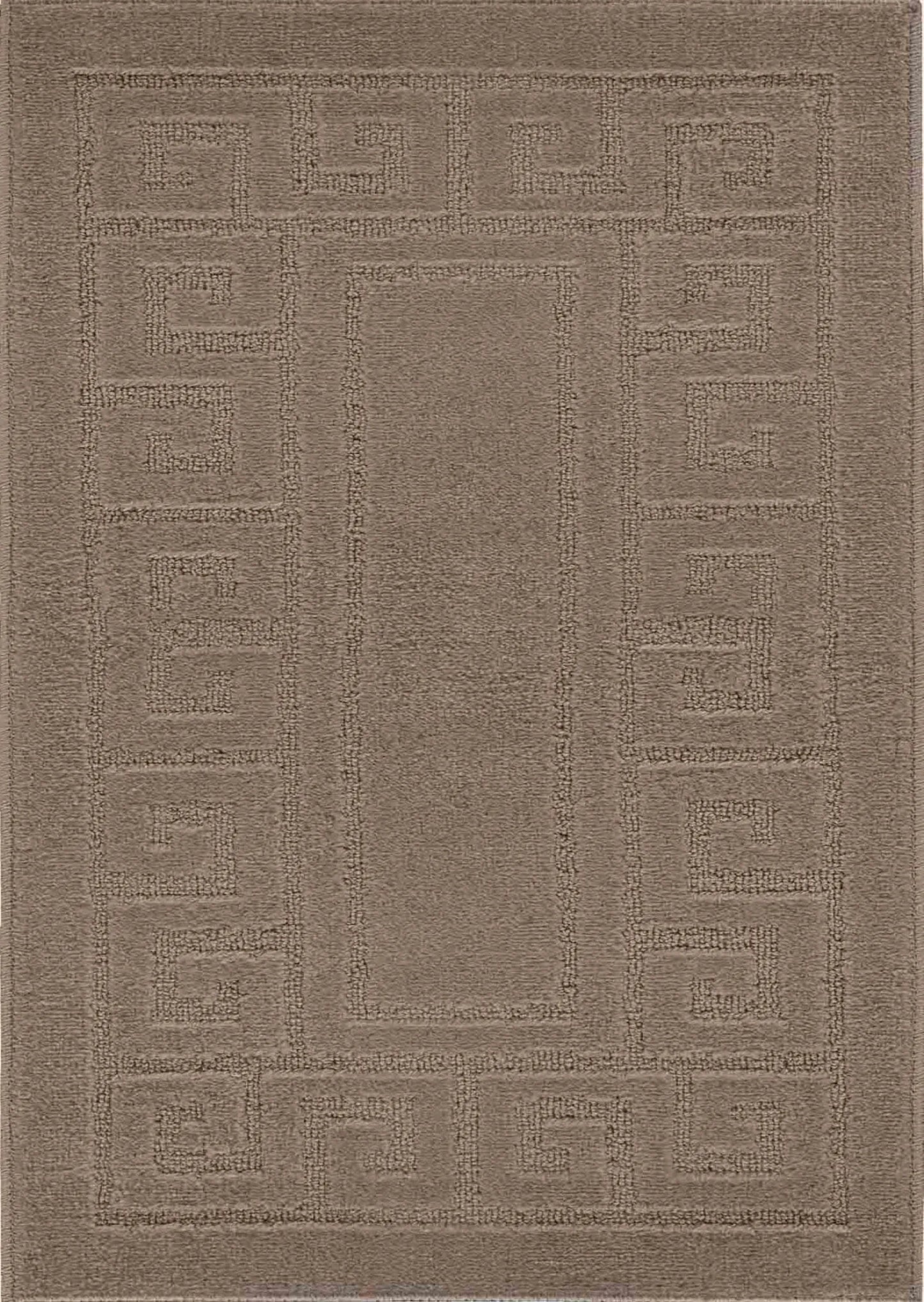 Greek Key Floor Runner Mats Beige (Ivy)