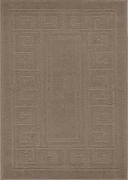 Greek Key Floor Runner Mats Beige (Ivy)