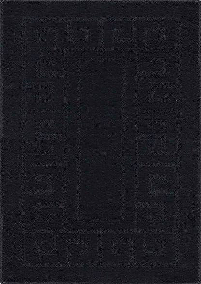 Greek Key Floor Runner Mats Black (Ivy)