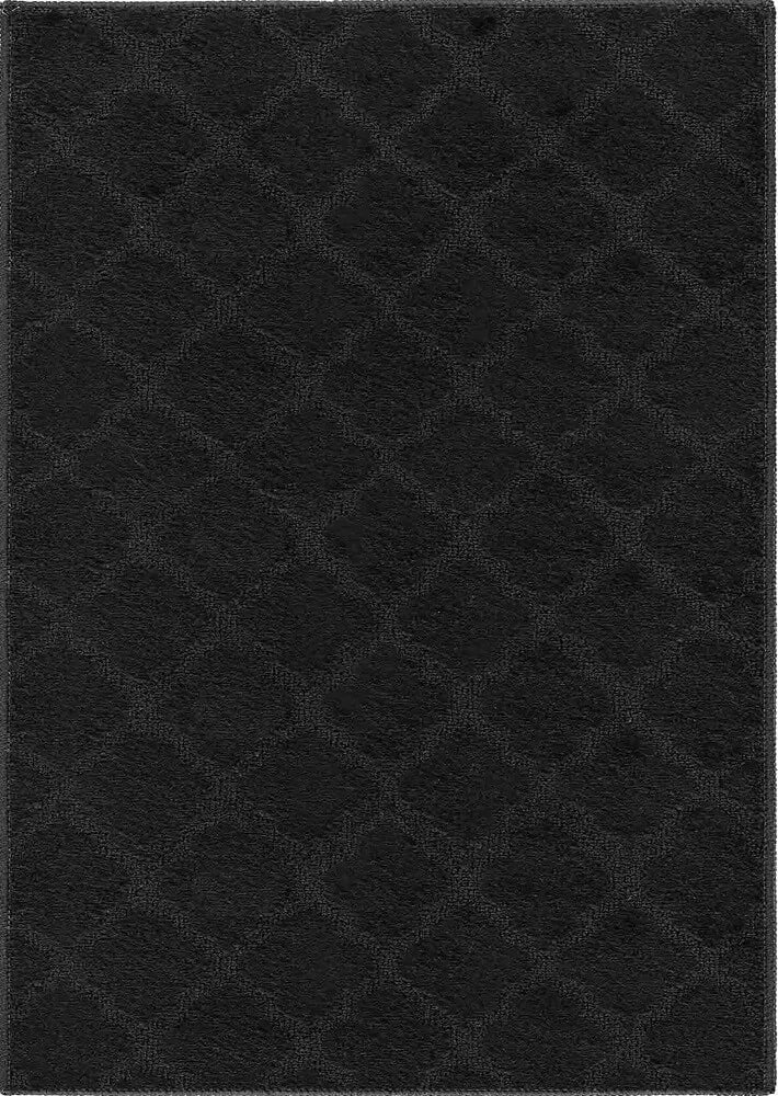 Greek Key Floor Runner Mats Trellis Black (Ivy)