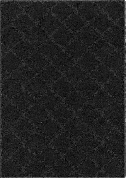 Greek Key Floor Runner Mats Trellis Black (Ivy)