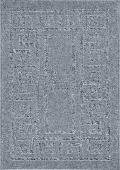 Greek Key Floor Runner Mats Dark Grey (Ivy)