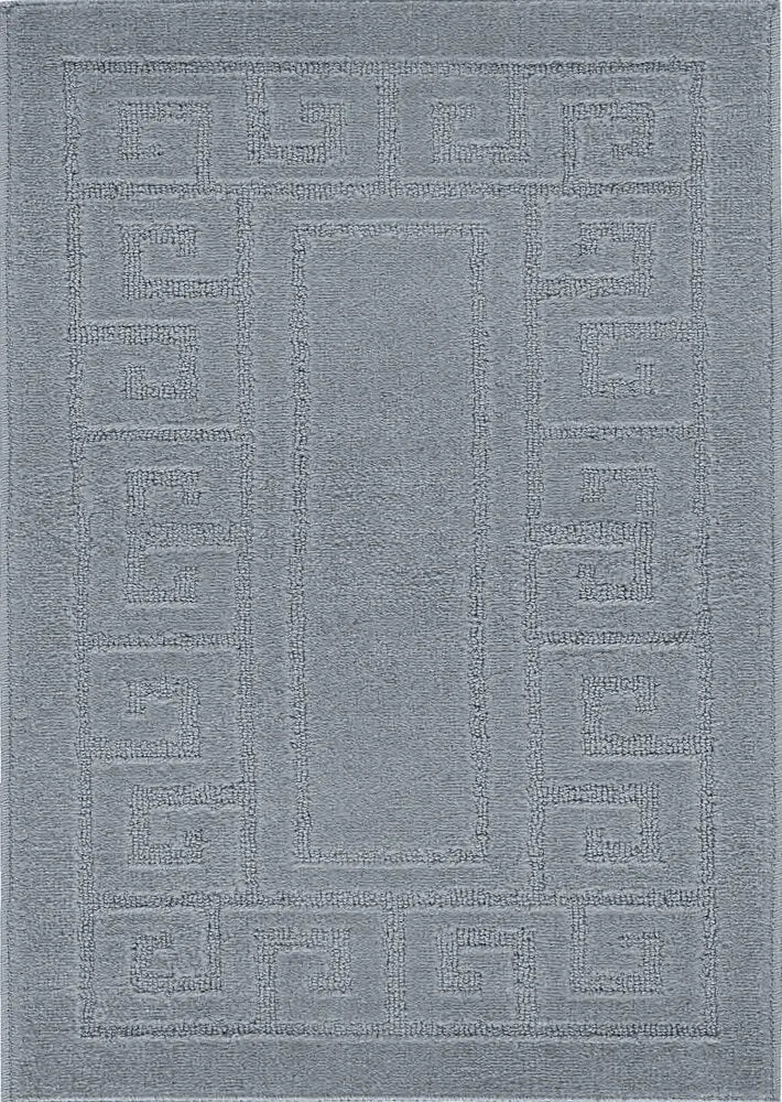 Greek Key Floor Runner Mats Silver (Ivy)