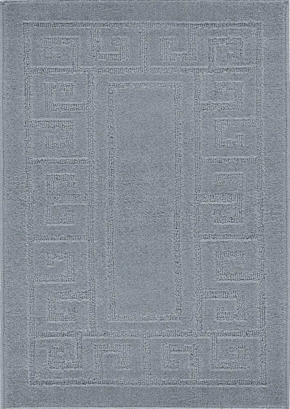 Greek Key Floor Runner Mats Silver (Ivy)