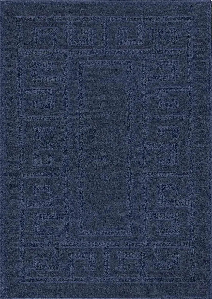 Greek Key Floor Runner Mats Navy (Ivy)