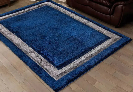 Soft Fluffy Shaggy Runner Rugs Blue (TRANI)