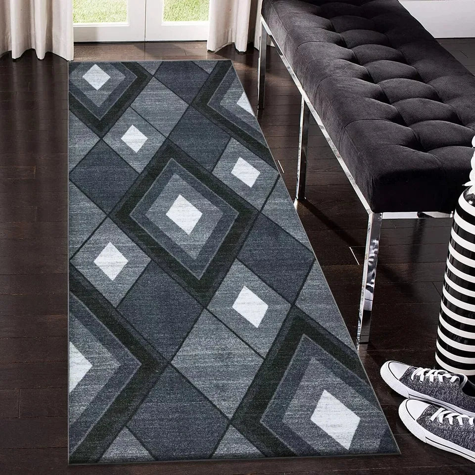 Outdoor Washable Grey Runner Rugs (ESTI)