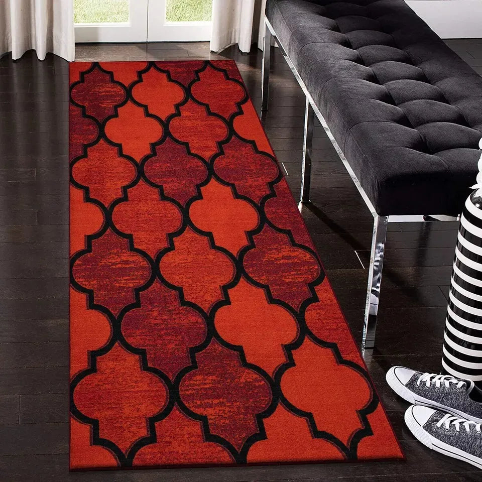 Washable Outdoor Runner Rugs Red (OURA)