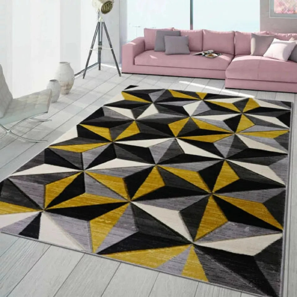 Ochre Geometric Runner Rugs Triangle Style (Vas)