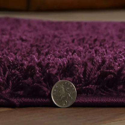 Purple Shaggy Runner Rugs Thick Pile (V-63)