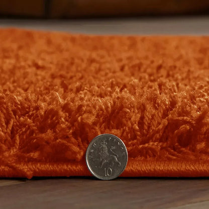 Orange Shaggy Runner Rugs Thick Pile (V-63)