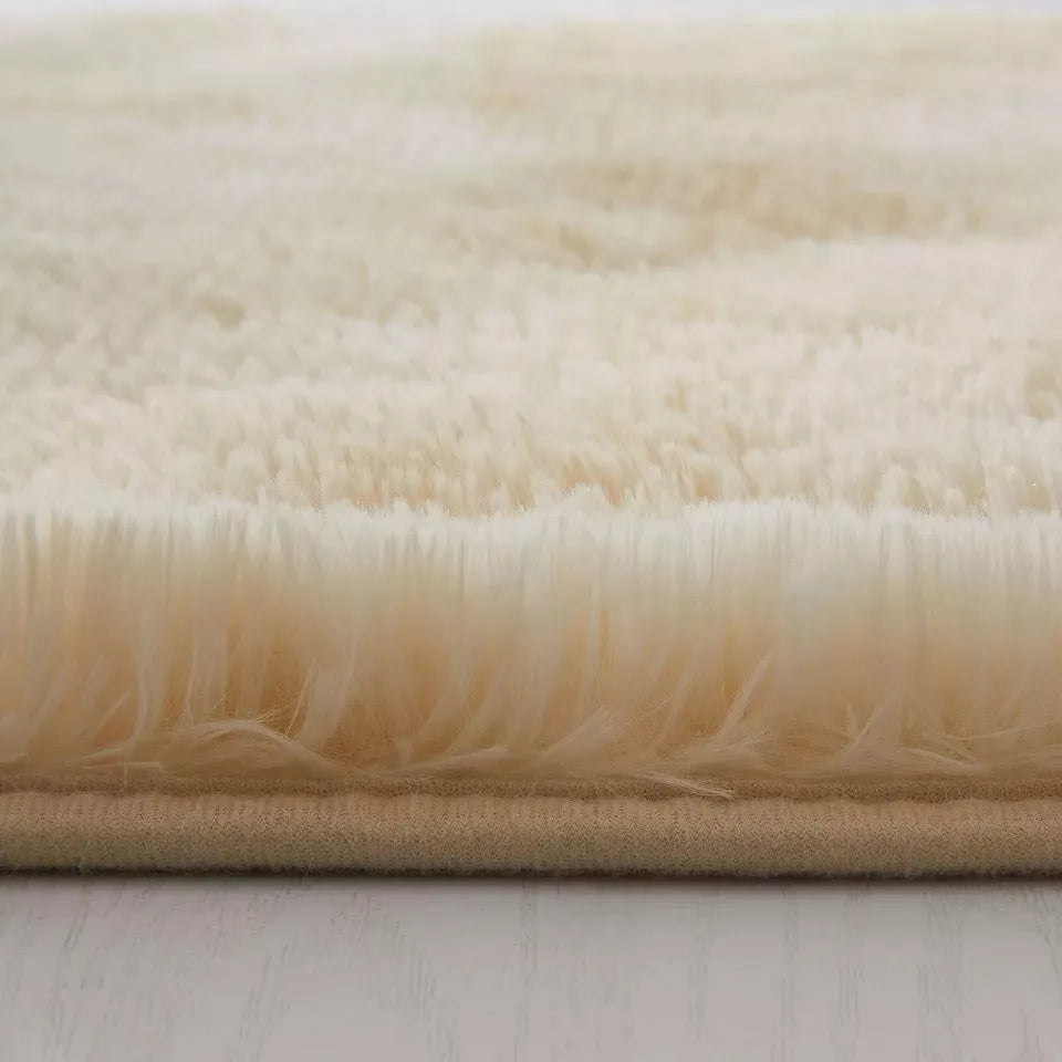 Soft Fluffy Decorative Cream Tye Dye Runner Shaggy Rugs (IR)