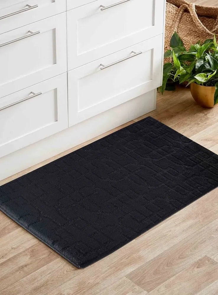 Greek Key Floor Runner Mats Siam Black (Ivy)