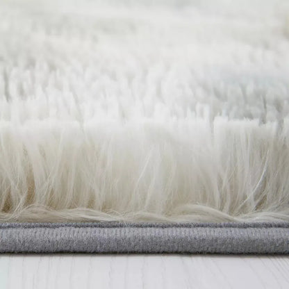 Soft Fluffy Decorative Light Grey Tye Dye Runner Shaggy Rugs (IR)