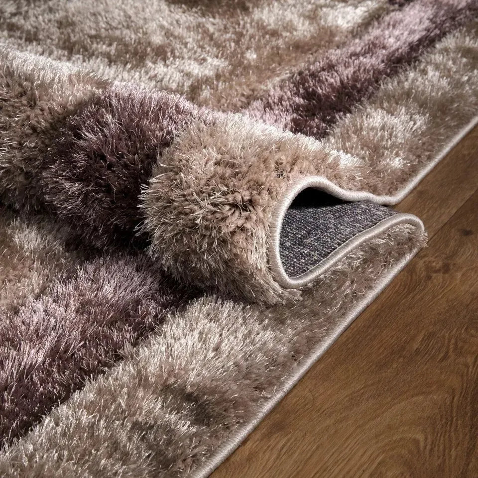 Soft Fluffy Shaggy Runner Rugs Brown (TRANI)