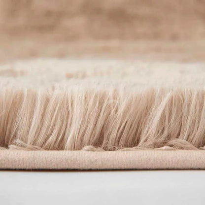 Soft Fluffy Decorative Beige Runner Shaggy Rugs (IR)