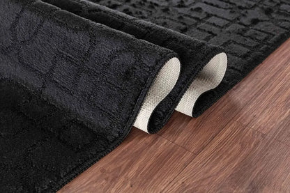 Greek Key Floor Runner Mats Siam Black (Ivy)