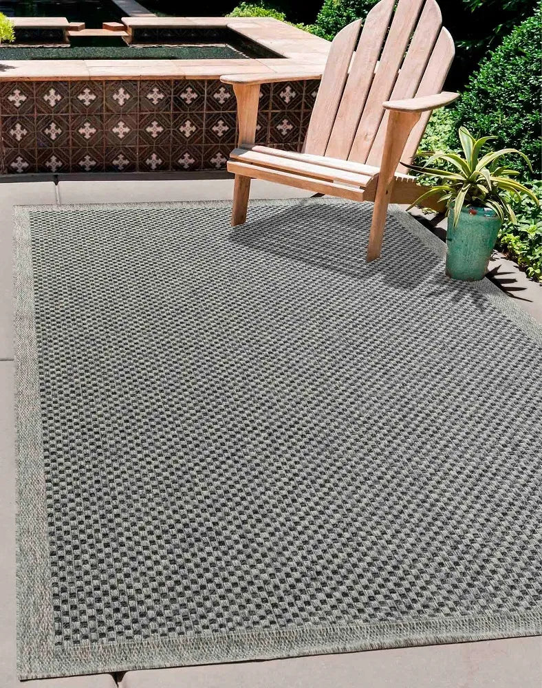 Harper Checkered Dark Grey Runner Rug