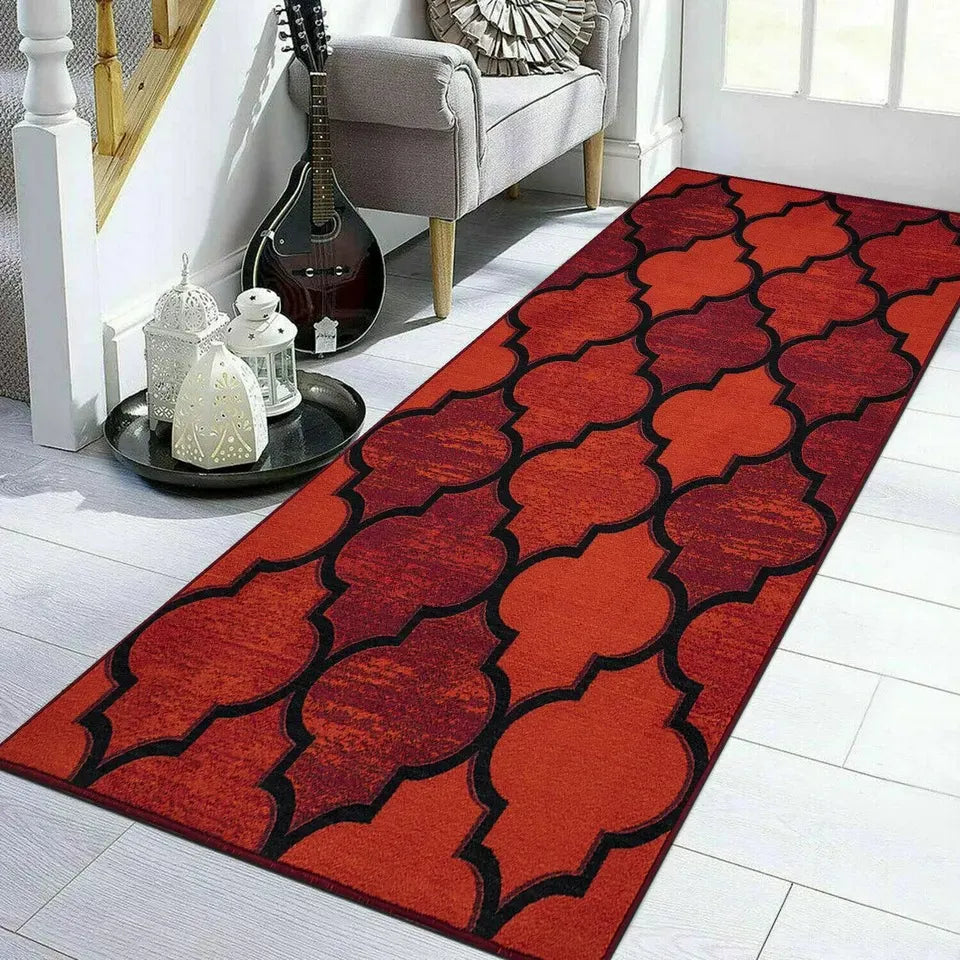 Washable Outdoor Runner Rugs Red (OURA)