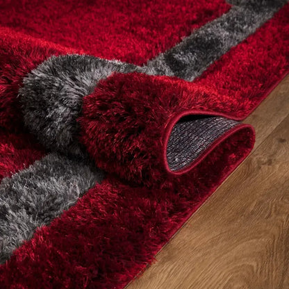 Soft Fluffy Shaggy Runner Rugs Red (TRANI)