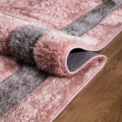 Soft Fluffy Shaggy Runner Rugs Pink (TRANI)