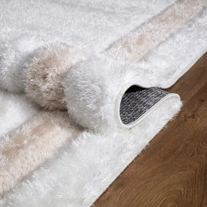 Soft Fluffy Shaggy Runner Rugs White (TRANI)