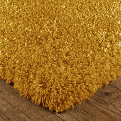 Ochre Shaggy Runner Rugs Thick Pile (V-63)