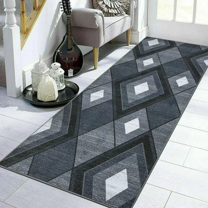 Outdoor Washable Grey Runner Rugs (ESTI)