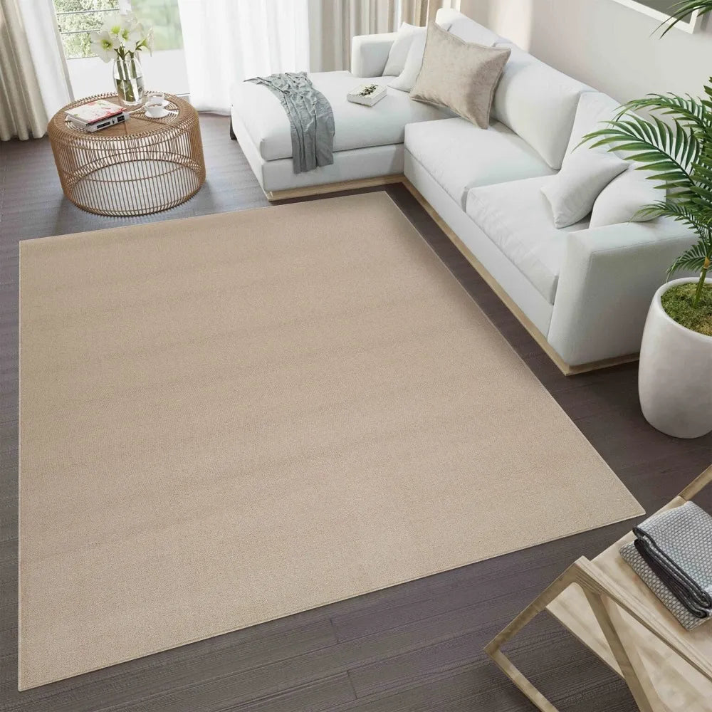 Simple Living Area Light Beige Runner Rug (Sim)