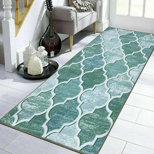 Washable Outdoor Runner Rugs Aqua (OURA)