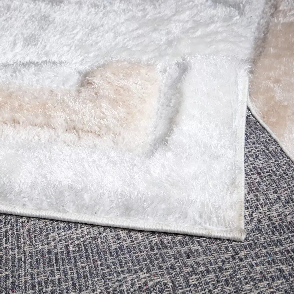 Soft Fluffy Shaggy Runner Rugs White (TRANI)