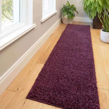 Purple Shaggy Runner Rugs Thick Pile (V-63)