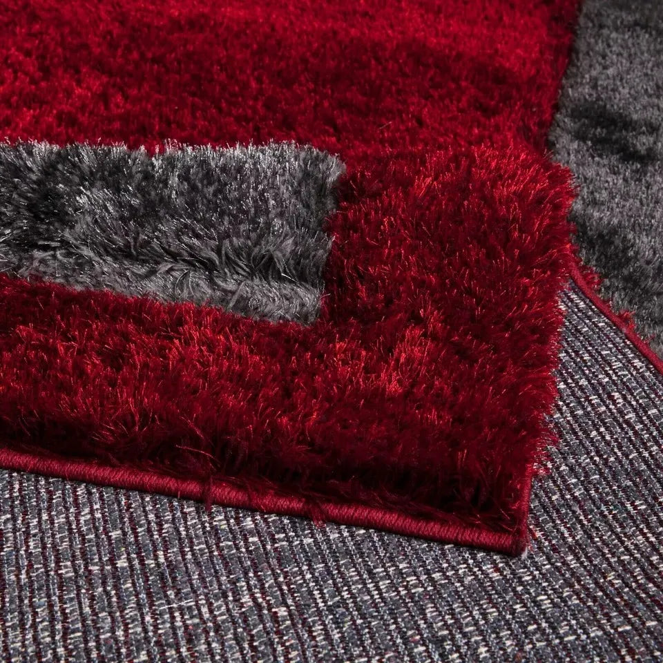 Soft Fluffy Shaggy Runner Rugs Red (TRANI)