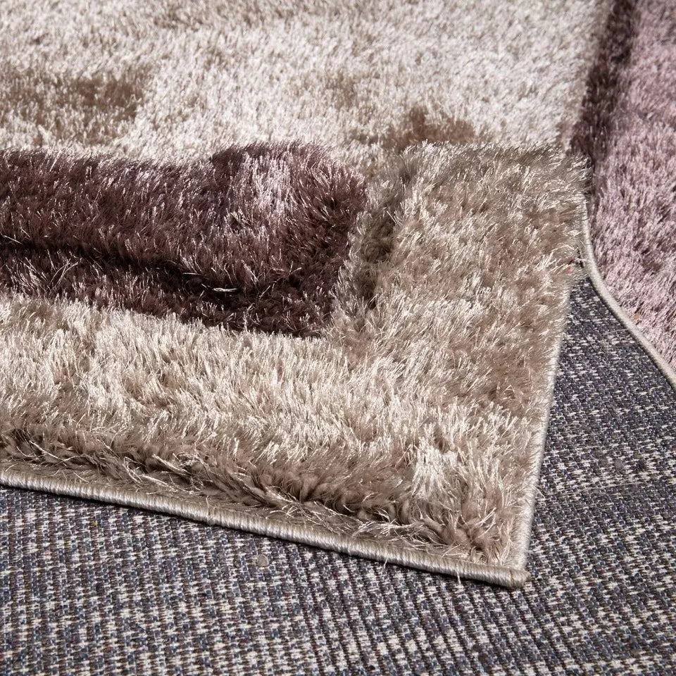 Soft Fluffy Shaggy Runner Rugs Brown (TRANI)